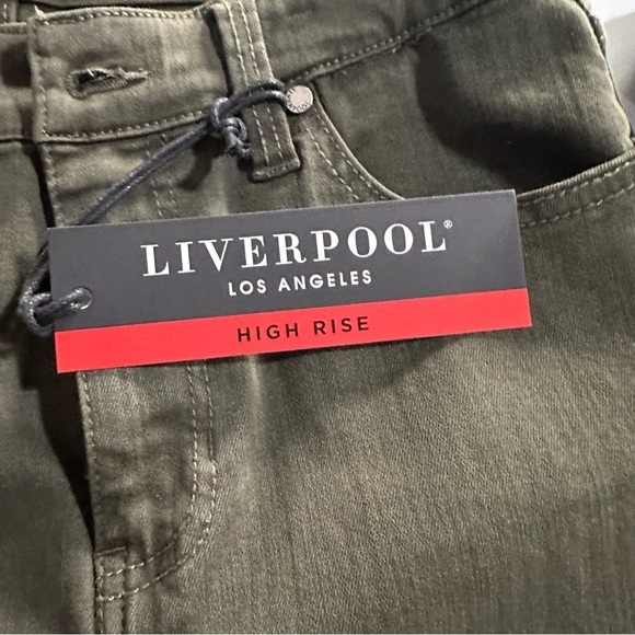 Liverpool High Rise Ankle Skinny Raw Hem Grass Fed Green Jeans Size 2/26 New - Picture 12 of 12